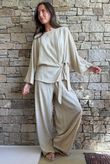 Lindin Linen Blend Kimono Top Washed Sandstone